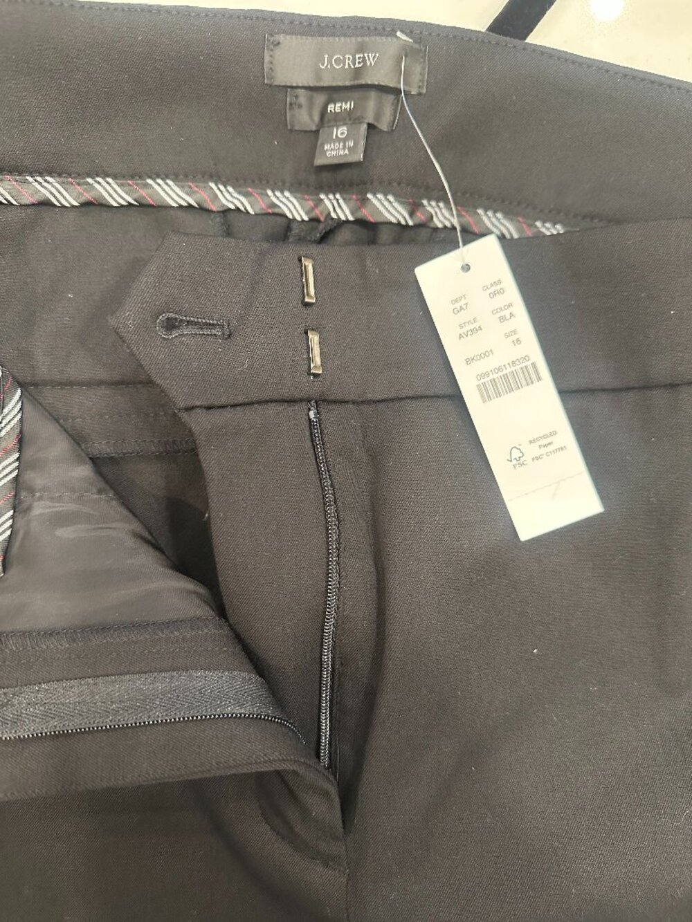 J. Crew Black Cropped Remi Pants, Size 16, Black, New With Tags - Picture 4 of 4